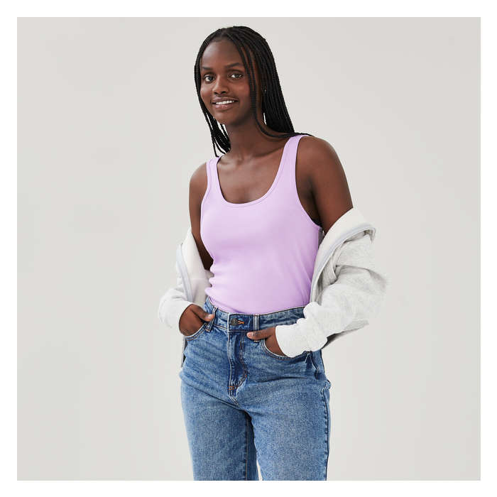Women's Essential Organic Cotton Rib Tank - Light Purple